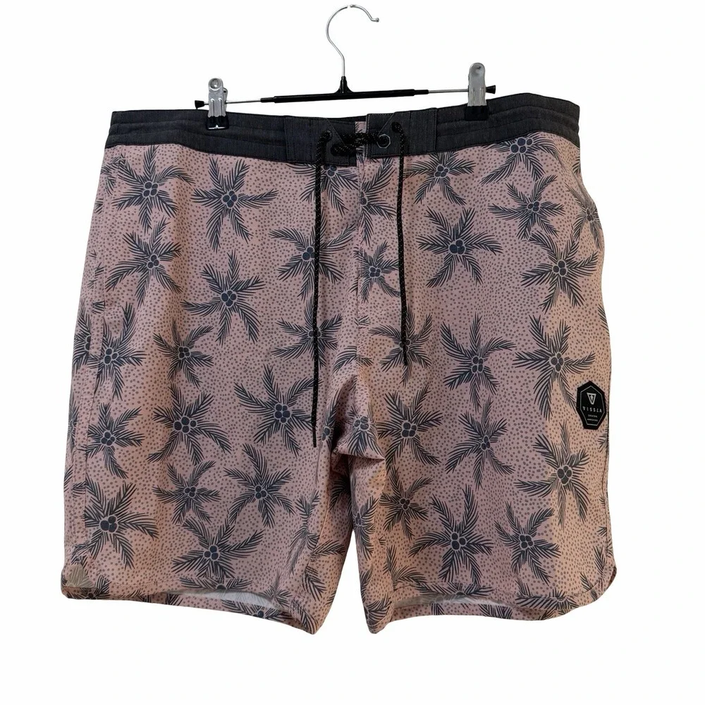 Vissla‎ Mens Floral Tropical Board Shorts Size 38 Swim Trunks Quick Dry Stretch